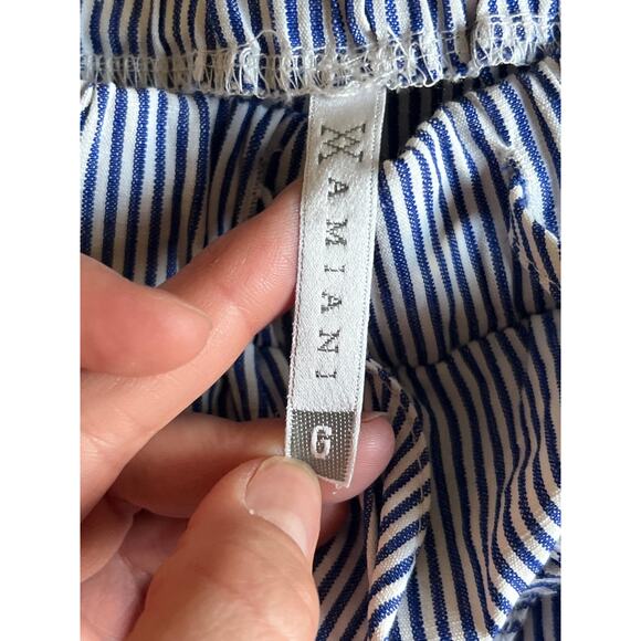 Armani exchange, blue, and white pin, striped scalloped shorts size‎ large ￼ - Picture 3 of 7